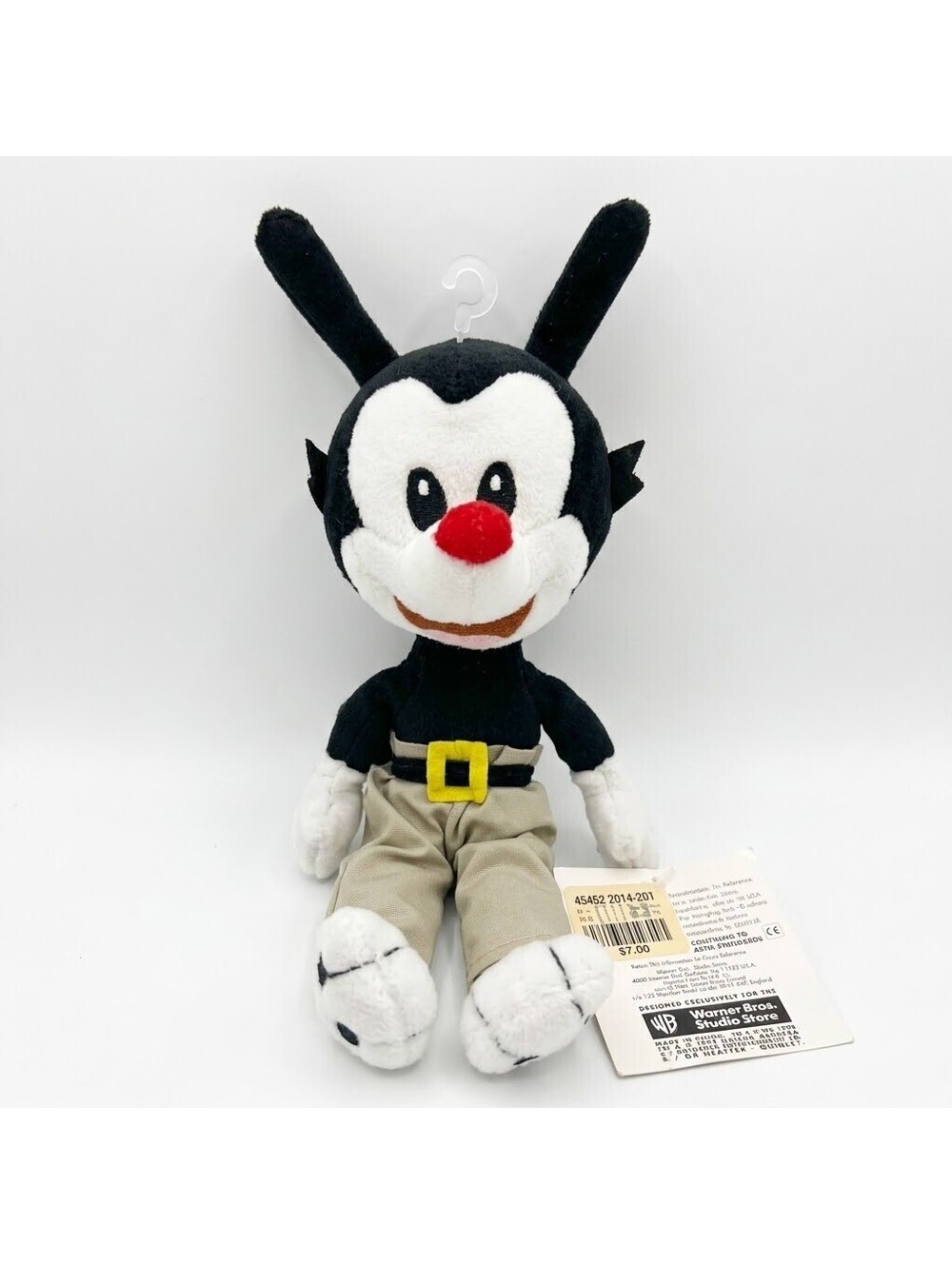 Vintage 1998 Warner Bros Studio Store Yakko Animaniacs 9" Plush NWT Beanbag Toy